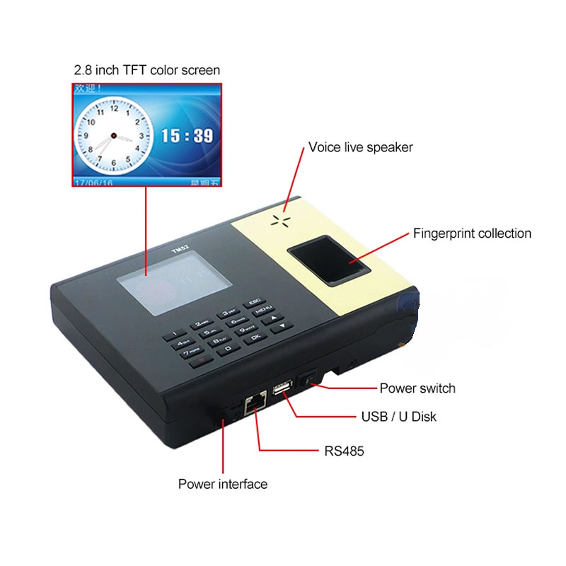 TM52 Built in Battery Access Control With SMS Alert GPRS Fingerprint Time Attendance System